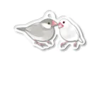 まめるりはことりの幸せ文鳥ちゃん【まめるりはことり】 Acrylic Key Chain