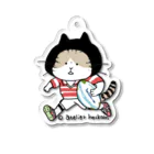 ほっかむねこ屋（アトリエほっかむ）のラグビーねこ Acrylic Key Chain