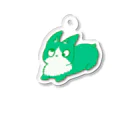 もぐもぐパルプの斜視の犬（緑） Acrylic Key Chain