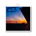 taka_1026の駅から見た夕焼け空 Acrylic Key Chain