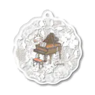 ＊momochy shop＊のピアノとうさぎ(ナチュラルレース) Acrylic Key Chain