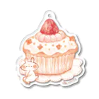 ＊momochy shop＊のカップケーキうさぎ アクリルキーホルダー