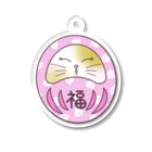 lovenyanshopのにゃんダルマ　桃　福 Acrylic Key Chain