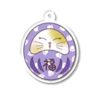 lovenyanshopのにゃんダルマ　紫　福 Acrylic Key Chain