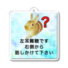 ドライのうさぎ　左耳難聴　片耳難聴　突発性難聴　難聴グッズ　片耳が聞こえない　聞こえにくい アクリルキーホルダー