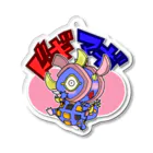 高橋マイルの怪獣ショップ563 SUZURI店のスタンプ怪獣 ドギマギ(ハートノーマル ver.) Acrylic Key Chain