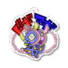 高橋マイルの怪獣ショップ563 SUZURI店のスタンプ怪獣 ドギマギ(ハートフラワー ver.) Acrylic Key Chain