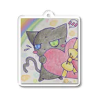 ☆黒猫・まーにゃ☆のハートをあげる Acrylic Key Chain