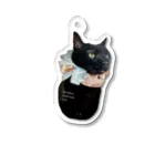 RonRon TumTum Catsのフリルリボンと黒猫 Acrylic Key Chain