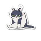 寂しんぐのはちわれのねこ(毛づくろい) Acrylic Key Chain