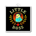 紅型キジムナー工房・コトリンチュのLittle Boss Happy・ブラック アクリルキーホルダー