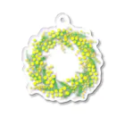 satoharuのミモザのリース Acrylic Key Chain