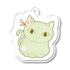 いろはにゃんこ堂の四季猫さん(春/桜)(グリーン) Acrylic Key Chain