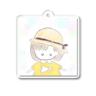ののちゃショップ️🫧🐻‍❄️の夏の麦わら帽子ののちゃん👒オレンジの服bar Acrylic Key Chain