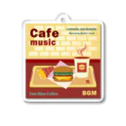 Teal Blue CoffeeのCafe music - CARDINAL RED BURGER - アクリルキーホルダー