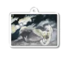 ギャラリー縁の夜空に飛ぶ梟　-An owl flying in the night sky- Acrylic Key Chain