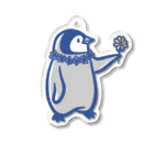 エノキノコウボウのお花の首飾りとペンギンさん Acrylic Key Chain