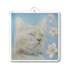 理絵のねこ ぬくぬく Acrylic Key Chain