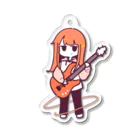 天雨さあまの天気屋さんのベースガール　桃 Acrylic Key Chain