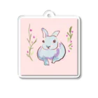 うさぎ雑貨屋maccoのお花好きのうさぎさん Acrylic Key Chain