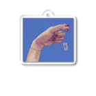 きつねうどんおいしいのHAND-blue Acrylic Key Chain