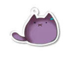 心削ぎのぬいぬい紫猫 Acrylic Key Chain