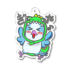 オカメインコだらけ×オキナインコまみれの恐竜おきちゃん　オキナインコブルー Acrylic Key Chain