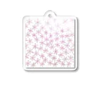 【ホラー専門店】ジルショップの手描き＊ピンクのハナニラ＊イラスト Acrylic Key Chain