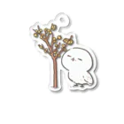 mokumokukのシロフクロウとロウバイ Acrylic Key Chain