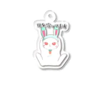 しらみや。のデジタルうさぎ「耳を守ってます」 Acrylic Key Chain