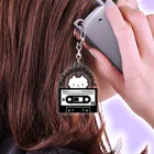 cioccomocaのねこらんどレコード・カセット【Black】 Acrylic Key Chain