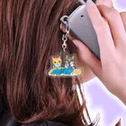 Wataya_Noboruのネコとリスとアイスクリーム Acrylic Key Chain