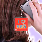 旅猫王子れぉにゃん👑😼公式(©️レイラゆーし。©️ Layla-246yuusi.)のI  ♥️  REO［赤］アクリルキーホルダー Acrylic Key Chain