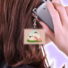内海　憂　女の子と優しい動物さん達の癒しの羊さんと女の子 Acrylic Key Chain
