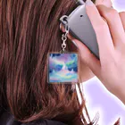 3tomo6's shopのオーロラの下に輝く結晶の城 Acrylic Key Chain