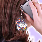 usamusi Worksのusamusiのねじねじ紅白ねこ Acrylic Key Chain