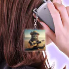 tamatama1038のギターを弾く猫 Acrylic Key Chain