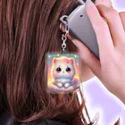 SmileCompanyのふわふわ癒し猫Tシャツ🐱💕 Acrylic Key Chain