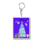 猫とカフェの願いのクリスマス Acrylic Key Chain