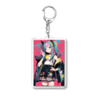 tokyo_citypopのkawaii 東京ガールアート　風船　着物　原宿 Acrylic Key Chain