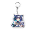 カメ・ロマンの未来の猫耳少女『ピク』 Acrylic Key Chain