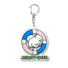 ehime@けだま&もち＆すみのAGILITY SPITZ「ぴょ〜んと飛ぶよ」 Acrylic Key Chain