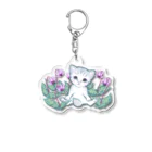 nya-mew（ニャーミュー）のカタクリニャーちゃん Acrylic Key Chain