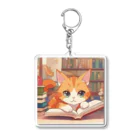 星パンダショップのほんよみかんねこ Acrylic Key Chain