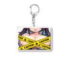 umj-kのcautionガール001 Acrylic Key Chain