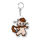 お砂糖と白い猫　creamy catの探偵猫　指さしアルベルト Acrylic Key Chain