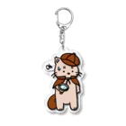 お砂糖と白い猫　creamy catの迷探偵猫 やらかしアルベルト Acrylic Key Chain