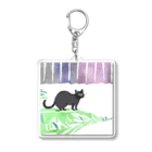 ta-ya_sのなんか抜けてる黒猫 Acrylic Key Chain