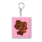 お月見兎温泉のドット絵チョコレートうさぎ Acrylic Key Chain