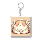 もふもふの森のほほえむねこ Acrylic Key Chain